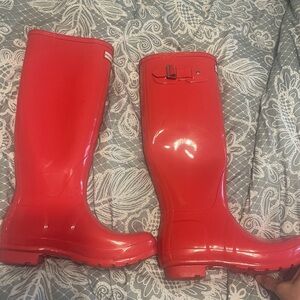 Hunter boots size 8 women’s gloss coral